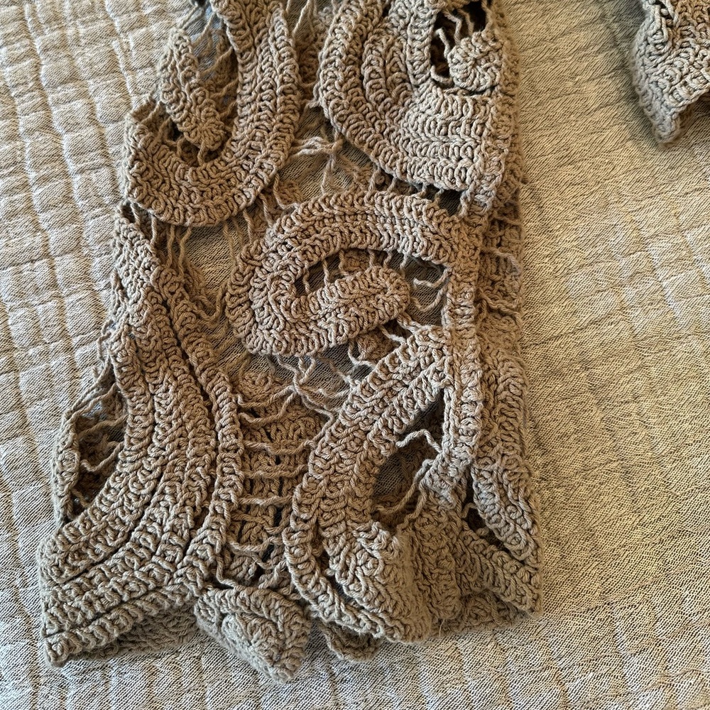 Willow + Root Mushroom Crochet Bell Sleeve Crop Top | Boho Y2K Street Style | M - Picture 4 of 6